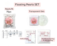 75 Floating White Pearls - Fills 1 Gallon of the Transparent Water Gels for the Floating Effect- With Exclusive Measured Prep Bags - Option: 3 Submersible Fairy Lights Strings