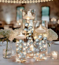 50 Floating Silver Pearls-Fills 1 Gallon of Floating Pearls & Transparent Gels for the Floating Effect-With Measured Gels Prep Bag-Option 3 Submersible Fairy Lights Strings