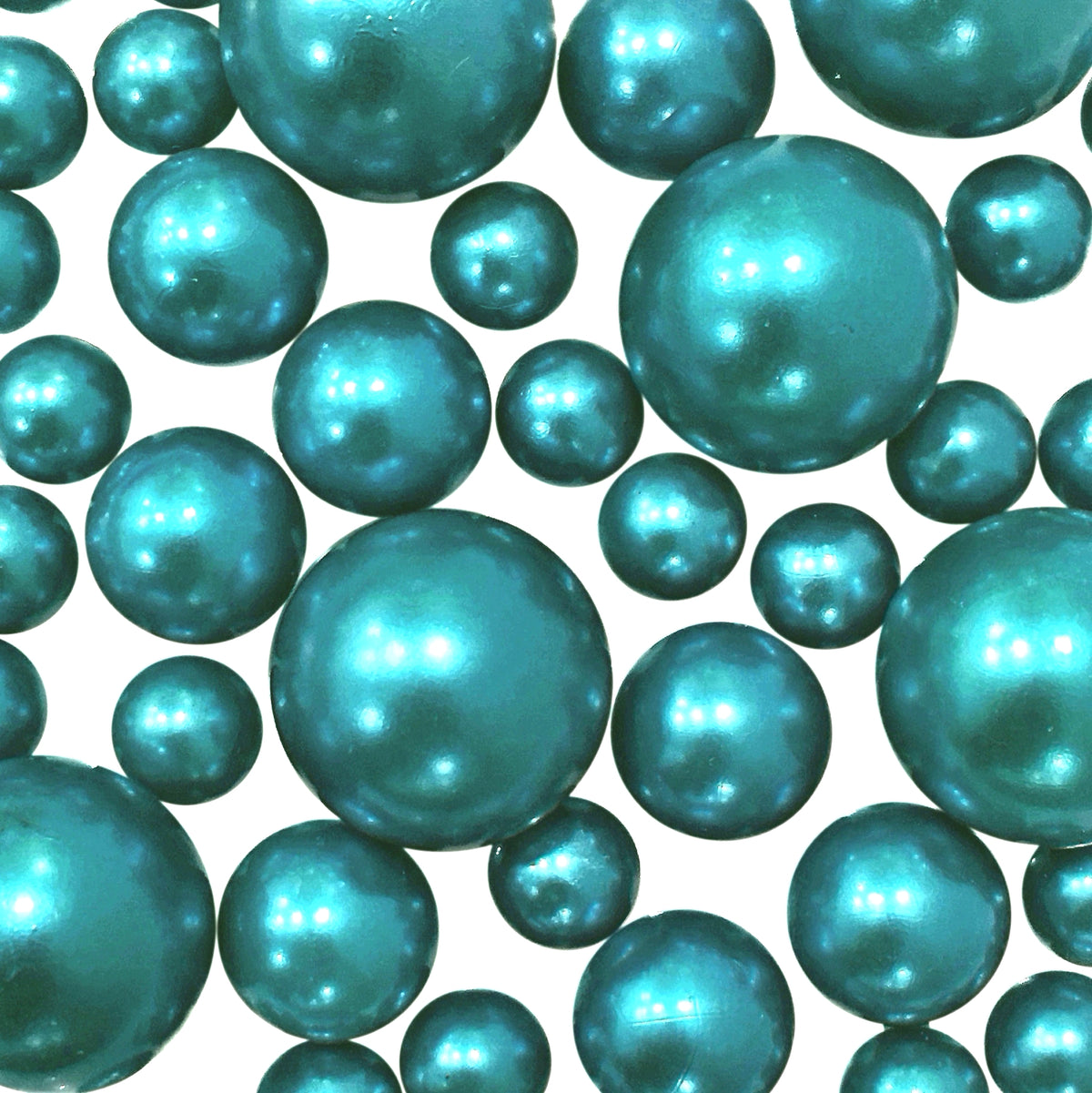 50 Floating Turquoise Blue/Teal Pearls-Fills 1 Gallon of The Transparent Gels for The Floating Effect-With Measured Gels Prep Bag-Option of 3 Fairy Lights Strings