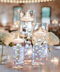 75 Floating White Pearls - Fills 1 Gallon of the Transparent Water Gels for the Floating Effect- With Exclusive Measured Prep Bags - Option: 3 Submersible Fairy Lights Strings
