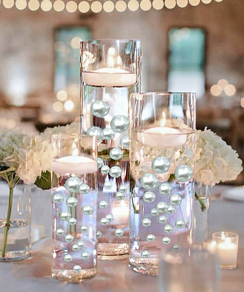 75 Floating White Pearls - Fills 1 Gallon of the Transparent Water Gels for the Floating Effect- With Exclusive Measured Prep Bags - Option: 3 Submersible Fairy Lights Strings