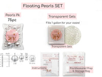 75 Floating Black Pearls Large Sizes- Fills 1 Gallon of the Floating Transparent Water Gels for Your Vases- Option 3 Submersible Fairy Lights Strings Hidable