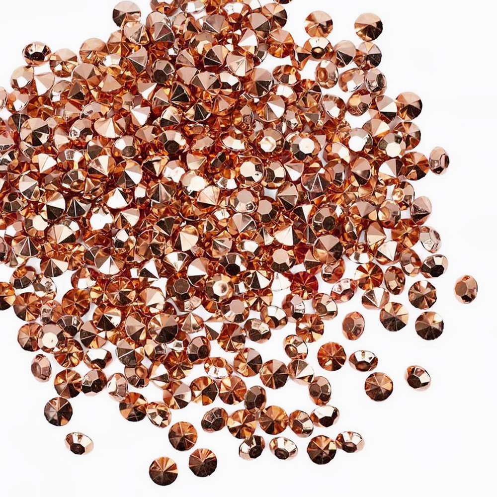 450 Metallic Copper/Rose Gold Diamond Cut Gems- Floats in the Transparent Water Gels (not included)- Vase Fillers- Table Scatter