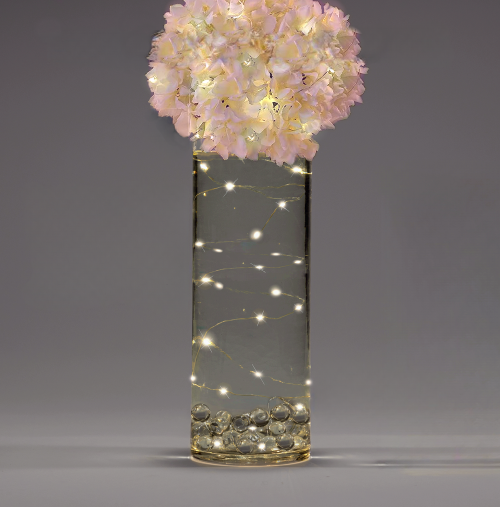 3 Submersible LED Fairy Lights Strings Warm White Garland- with Hidable and Submersible Batteries
