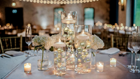 75 Floating Ivory/Off White Pearls Large Sizes- Option of 3 Submersible Fairy Lights Strings Hidable Submersible Batteries- 1 Gallon of Transparent Water Gels for Vases