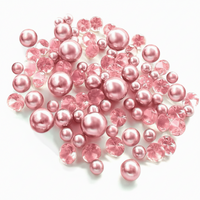 100 Floating Light Pink Pearls & Pink Sparkling Gems-Large-Option of 3 Submersible LED Fairy Lights Strings with Hidable Submersible Batte-Fills 2 Gallons of Transparent Water Gels for your Vases