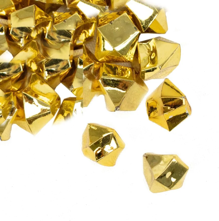 100 Metallic Gold Ice Gems 1" x 0.75" - Vase Filler - Table Scatter