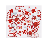 50 Floating Christmas Red White Candy Canes- Peppermints- Candy- Pearls- Option of 3 White or Warm White Submersible Fairy Lights Strings Hidable Submersible Batteries-Fills 1 Gallon of Transparent Water Gels for your Vases with Prep Bag