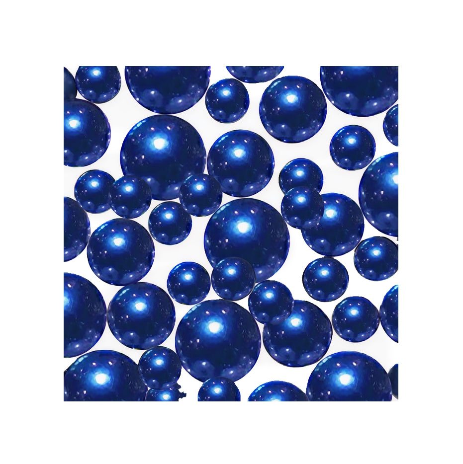 75 Floating Royal Blue (Navy) Pearls-Shiny-Jumbo Sizes-Fills 1 Gallon of Floating Pearls & Transparent Gels for Your Vases-With Transparent Gels Floating Kit-Option: 3 Submersible Fairy Lights Strings