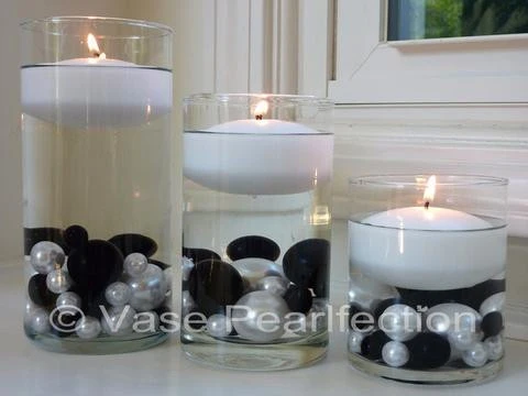 3" Off White / Ivory Floating Candle, Set of 4 Candles-Unscented.