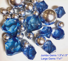 Navy-Blue Sparkling Crystal Gems - 1.5