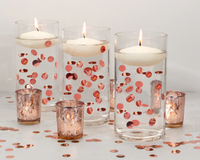 "Floating" Metallic Iridescent White Confetti - 1 Pk 2000pc - 1 Set Fills 1 GL Floating for Vases-Option of Fairy Lights - Vase Decorations - Table Scatter