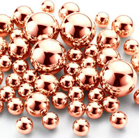 Floating Metallic Rose Gold Pearls - 1 Pk Fills 1 GL for Your Vase - With Transparent Gels Measured Kit - Option of Fairy Lights