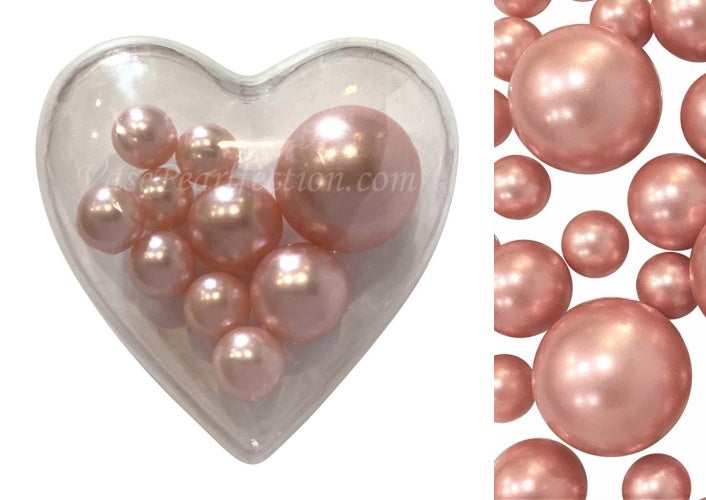 "Floating" Big Heart Submersible & Fillable with Your Choice of Pearls colors- Stunning Centerpiece Decorations