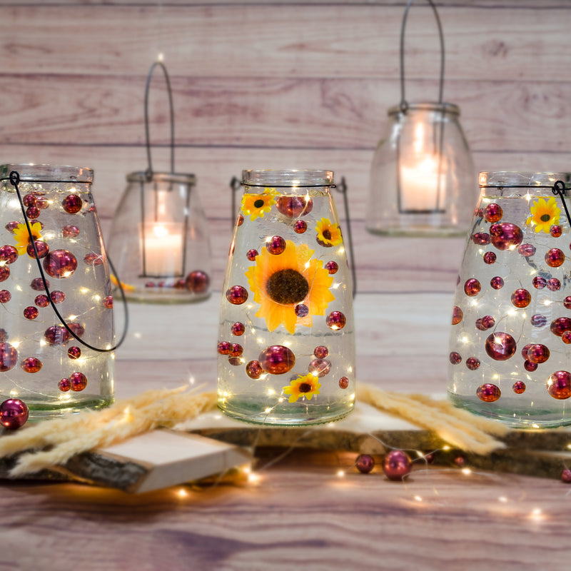 75 Floating Burgundy Pearls - Shiny - 1 Pk Fills 1 Gallon of Gels for Floating Effect - With Measured Gels Kit - Option 3 Fairy Lights - Vase Decorations