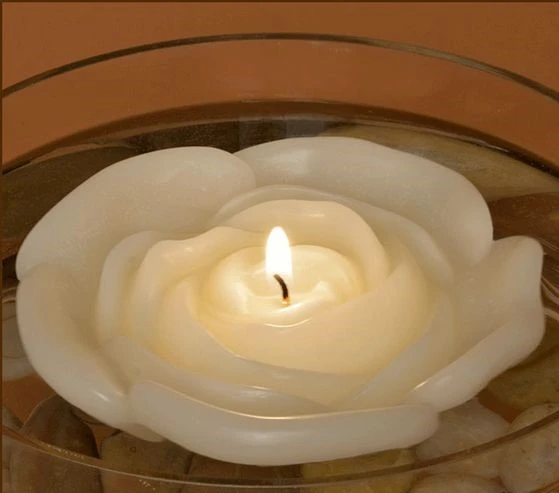 3.75" Flower Floating Candles. Set of 3-Unscented