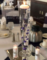 Floating Purple Plum Pearls - Shiny - 1 Pk Fills 1 Gallon of Gels for Floating Effect - With Measured Gels Kit - Option 3 Fairy Lights - Vase Decorations