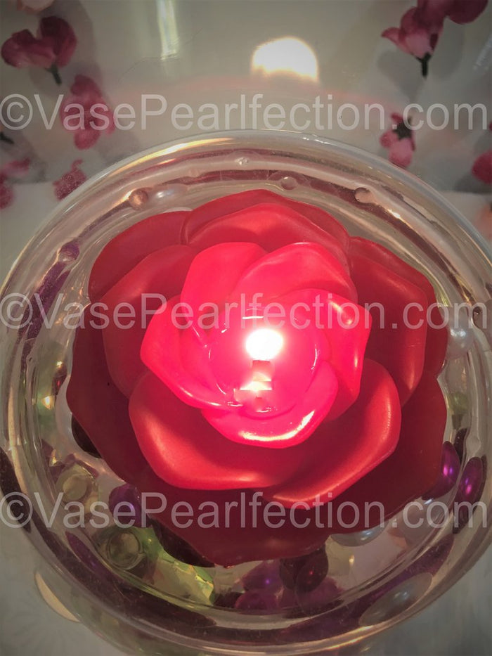 3.75" Flower Floating Candles. Set of 3-Unscented