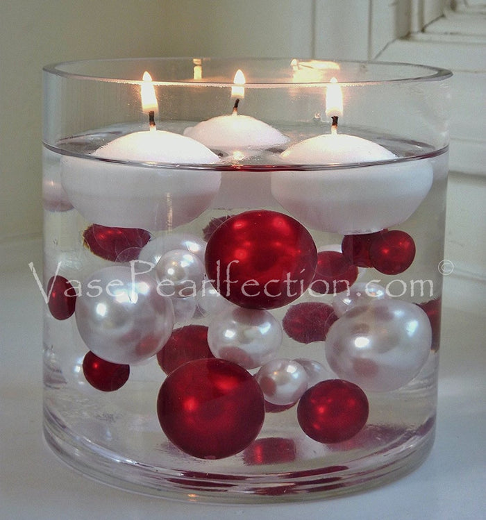 1.8" White Floating Candles. Set of 8 Candles - Unscented